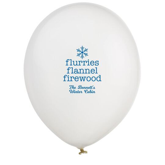 Flurries Flannel Firewood Latex Balloons